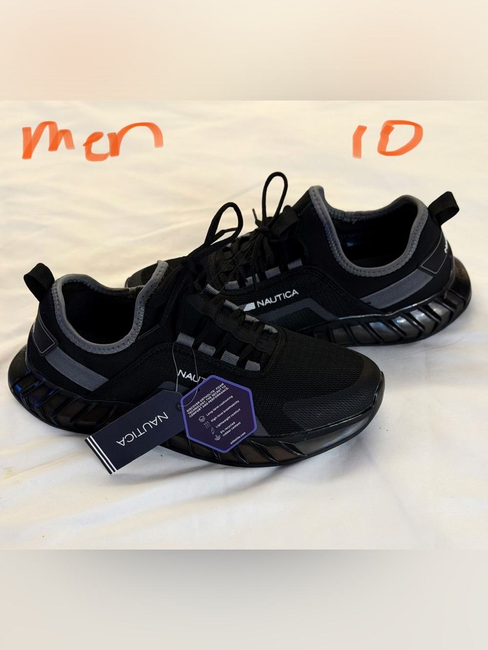 Nautica Black and Gray Men’s Athletic Sneakers